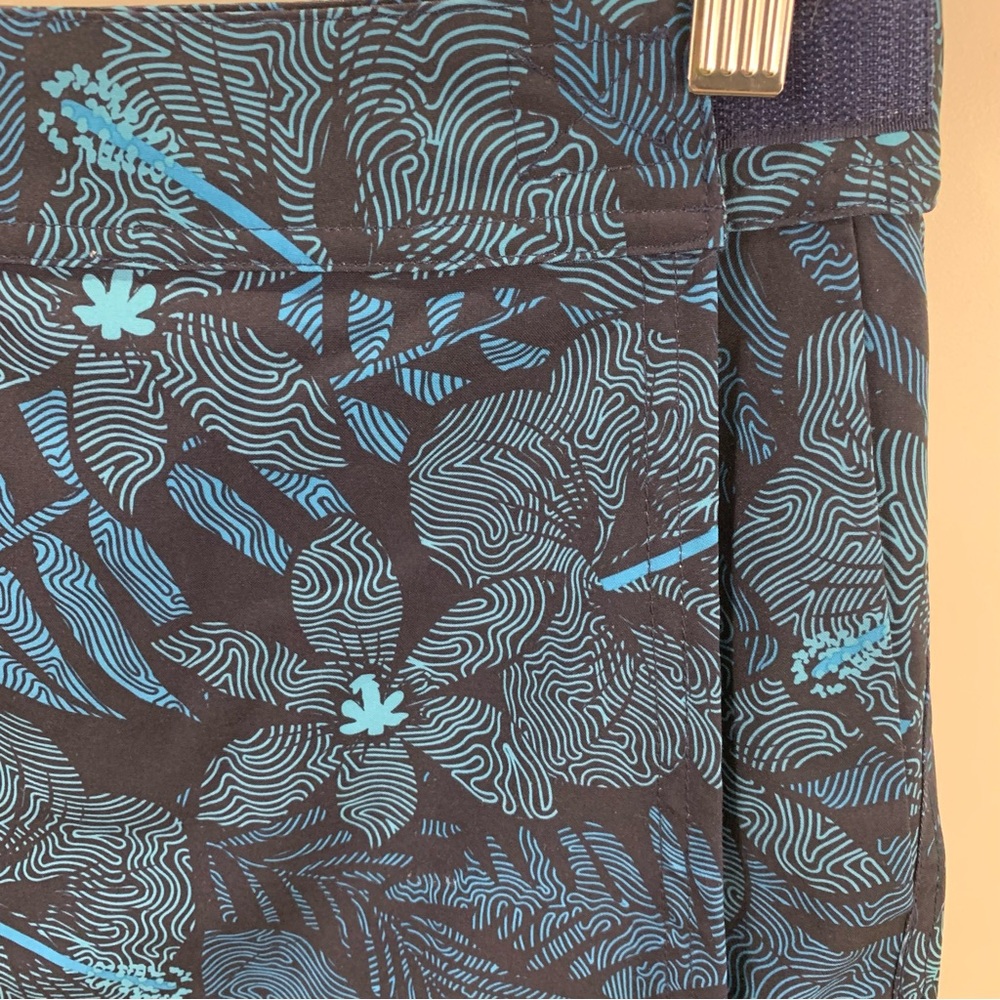 Rip Skirt sz S Turquoise Navy Blue Maui Moonlight Beach Wrap Skirt Hawaiian - Picture 4 of 6